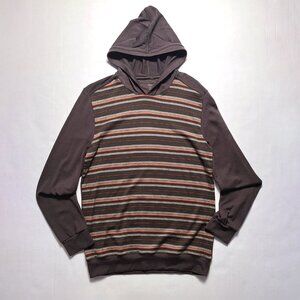 Icebreaker 100% Merino Wool Long Sleeve Hoodie Striped Men Medium